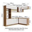 Ver imagem 4 de Armário de Cozinha Completa de Canto 419cm Rustic/Branco Glamy Madesa 01