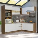 Ver imagem 1 de Armário de Cozinha Completa de Canto 419cm Rustic/Branco Glamy Madesa 01