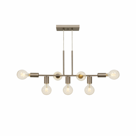 Pendente Rubis Aluminio Teto e27 7 Luzes Lumini Lab - Fendi Metalico