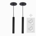 Ver imagem 2 de Kit 2 Pendente Tubo Palito 30cm - Preto + Lampada Led 4w