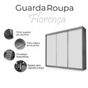 Ver imagem 7 de Guarda Roupa Casal Luxo Florença 100% MDF c/ 3 Portas de Correr 5 Gavetas -Trilhos em Alumínio - Lua