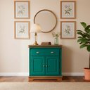Ver imagem 1 de Balcão Manchester 2 Portas 1 Gaveta 89 X 90 X 45 Cm (a X L X P) - Cor Verde Musgo/imbuia Glazer