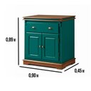 Ver imagem 2 de Balcão Manchester 2 Portas 1 Gaveta 89 X 90 X 45 Cm (a X L X P) - Cor Verde Musgo/imbuia Glazer
