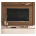 Ver imagem 2 de Painel Tv 65 Pol 181cm Bancada Suspensa Walle Castanho/off H01 - Mpozenato