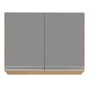 Ver imagem 6 de Armário Aéreo 80cm 2 Portas Califórnia Castanho/Cinza - Lumil Móveis