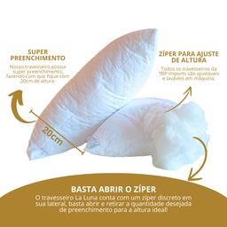 Kit 3 Travesseiros La Luna Anatômico 100% Fibra de Silicone Importada e Antialérgica - 7