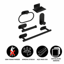 Ver mais imagens de Kit Banheiro Acessórios Suporte Inox Autoadesivo com 5 Peças