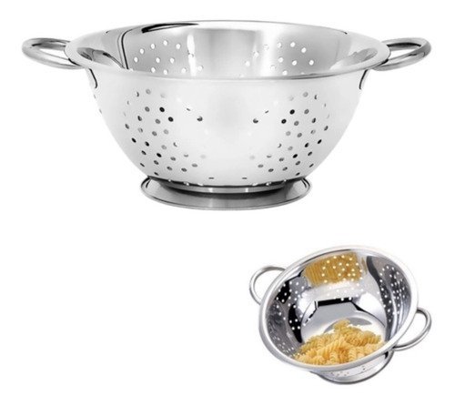 Escorredor de Macarrão Legumes Massas Aço Inox Alça 24 Cm Incar Utilidades e Decoração - 4