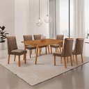 Ver imagem 1 de Mesa de Jantar Copper 180cm Tampo MDF Canto Copo Laminado e 6 Cadeiras Yasmin