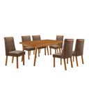 Ver imagem 2 de Mesa de Jantar Copper 180cm Tampo MDF Canto Copo Laminado e 6 Cadeiras Yasmin
