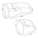 Ver imagem 3 de Conjunto Sofá Sala de Estar Bipartido 240cm e Poltrona Clarke Veludo Marrom G45 - Gran Belo