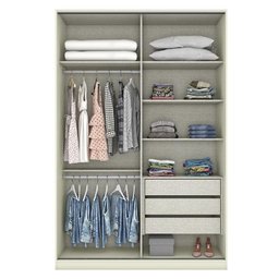 Guarda Roupa Modulado Predileto 2 Portas Deslizantes Areia/Jequitibá com Espelho - Móveis Henn - 2