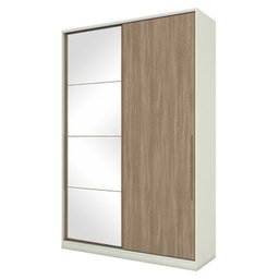 Guarda Roupa Modulado Predileto 2 Portas Deslizantes Areia/Jequitibá com Espelho - Móveis Henn - 1