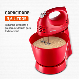 Batedeira Mondial Prática 400w B-44-r Vermelho - (127v) - 3
