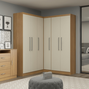 Roupeiro Modulado Selene de Canto 6 Portas 6 Gavetas