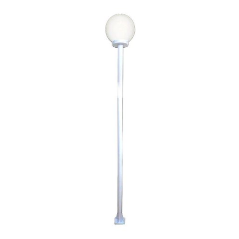 Poste e Luminária Colonial Globo P de Jardim Branco 300cm