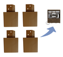 Ver imagem 1 de Kit 4 Pés Guarda Roupas Armários Roupeiros Marrom Fox