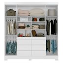 Ver imagem 3 de Guarda Roupa Casal 4 Portas, Espelho e 6 Gavetas Cádis - Branco