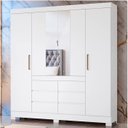 Ver imagem 1 de Guarda Roupa Casal 4 Portas, Espelho e 6 Gavetas Cádis - Branco