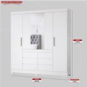 Ver imagem 4 de Guarda Roupa Casal 4 Portas, Espelho e 6 Gavetas Cádis - Branco