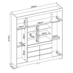 Guarda Roupa Casal 4 Portas, Espelho e 6 Gavetas Cádis - Branco - 2