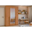 Ver imagem 1 de Guarda Roupa 4 Portas e 2 Gavetas C/ Espelho Alonzo New Amendoa Clean - Lopas