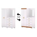 Ver imagem 5 de Guarda Roupa Cômoda com Espelho 120cm Cristal Flex Branco - Vila Rica