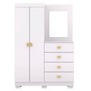Ver imagem 7 de Guarda Roupa Cômoda com Espelho 120cm Cristal Flex Branco - Vila Rica