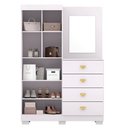 Ver imagem 6 de Guarda Roupa Cômoda com Espelho 120cm Cristal Flex Branco - Vila Rica