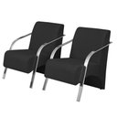 Ver imagem 1 de Kit 2 Poltronas Decorativas Vênus 1 Lugar Braço Pé Alumínio DSalla Suede Preto