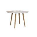 Ver imagem 1 de Mesa de Jantar Redonda Turmalina 4 Lugares Pés Palito Branco Clean com Vidro - Rv Móveis