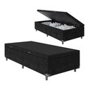 Ver imagem 1 de Cama Box Baú Solteiro Preto com Pistão a Gás 88x188