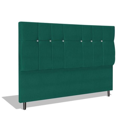 Cabeceira Estofada Box Casal Queen Size Encosto para Cama Audi X 1 164x126 Cm Azul Tiffany
