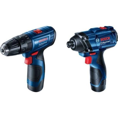 Furadeira Parafusadeira Bosch GSB 120 Li + Chave de Impacto GDR 120 Li, com Maleta, 12 Volts