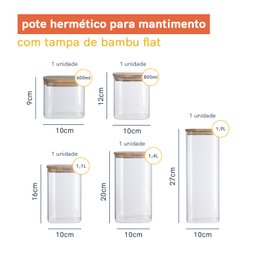 KIT 5 POTES MANTIMENTO QUAD FLEX 600/800/1100/1400/1900ML - 3