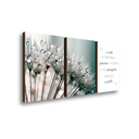 Ver imagem 1 de Kit 3 Quadros Decorativos Dente de Leão Frase Família 40x60cm