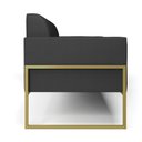 Ver imagem 4 de Sofá Namoradeira Base Industrial Alta Dourado Marisa Corino Preto D03 - D’Rossi