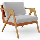 Ver imagem 3 de Kit 03 Poltronas Decorativas Sala Estar Pietra L02 Couríssimo Camel Linho Cinza - Lyam Decor