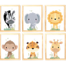 Quadro Infantil Safari 6 un A4 vidro e pendurador - 1