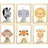 Quadro Infantil Safari 6 un A4 vidro e pendurador - 2