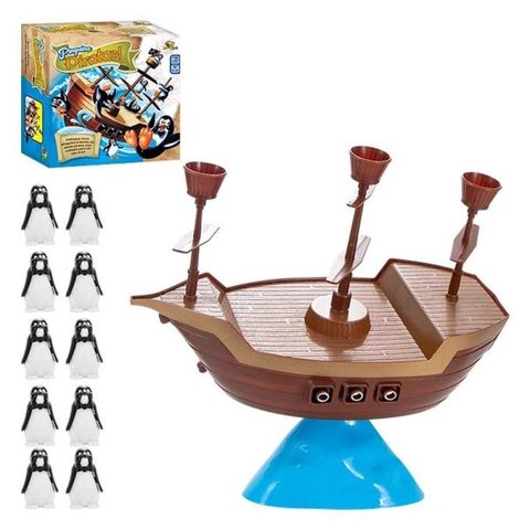 Jogo Pinguins Piratas Barco Pirata Equilíbrio dos Pinguins Art Brink