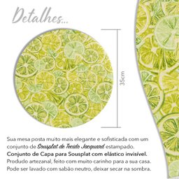 Kit Sousplat 6 lugares completo Jacquard limao s6 - 4