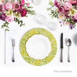 Kit Sousplat 6 lugares completo Jacquard limao s6 - 3