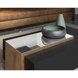 Mesa De Centro Milão Com Espelho - Lukaliam Móveis Preto - 3