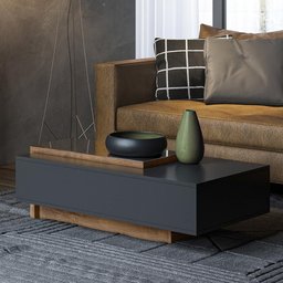 Mesa De Centro Milão Com Espelho - Lukaliam Móveis Preto - 1