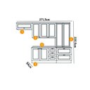 Ver imagem 3 de Cozinha Completa Americana 5 Peças (2 Armários + 1 Balcão + 1 Paneleiro + 1 Complemento) C5P12 Branc