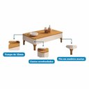 Ver imagem 4 de Mesa de Centro 100x60,5cm com Pés em Madeira Maciça Ariadne Espresso Móveis