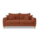 Ver imagem 1 de Sofá Living 3 Lugares Bouclê Terracota 2.00m Pés em Madeira Bz Home Decor