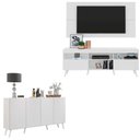 Ver imagem 1 de Conjunto Sala De Estar Rack/painel Tv/aparador Multimóveis Sofia Branco