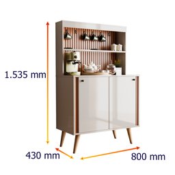 Aparador Buffet Cantinho Do Café Dolce Com Efeito Ripado Movelove - 3